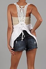 White,Crochet,Vest,Tie Close, Crochet, White Vest, Knit Vest