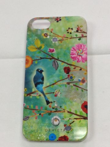 Devieta,Bird,Perched,on,Branch,with,Flowers,IPhone,5,Case, Devieta Phone Case, Devieta IPhone 5 Case, IPhone 5 Case, IPhone 5 case with Flowers, IPhone 5 Case with Bird on Tree Branch, IPhone 5 Case with Tree Branches