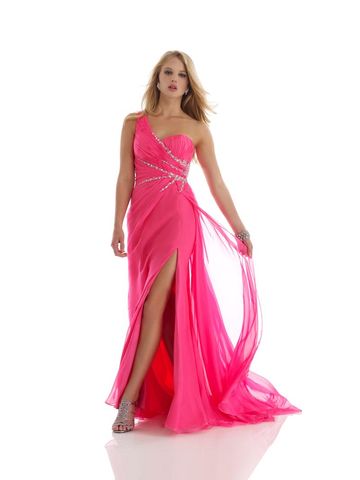 Morrell,Maxie,Hot,Pink,,One,Shoulder,Beaded,Prom,Dress,Morrell Maxie Hot Pink, One Shoulder Beaded Prom Dress, Morrell Maxie, Prom Dresses, Hot Pink Prom Dress, Hot Pink Formal Gown, Hot Pink Military Ball Gown, Hot Pink Formal Evening Gown
