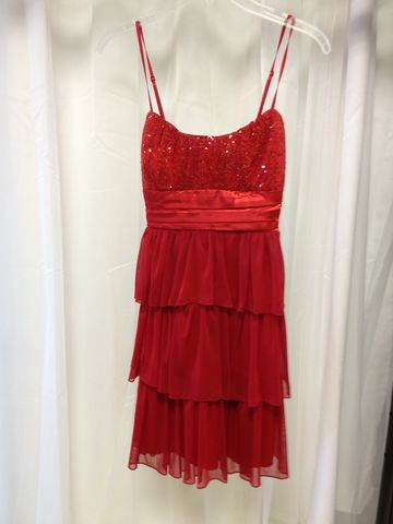 Flowy,,Sequined,Empire,Waist,with,an,Elegant,Red,Color, Red Dress, Layered Dress, Sequined Dress, Homecoming Dress, Formal Dress