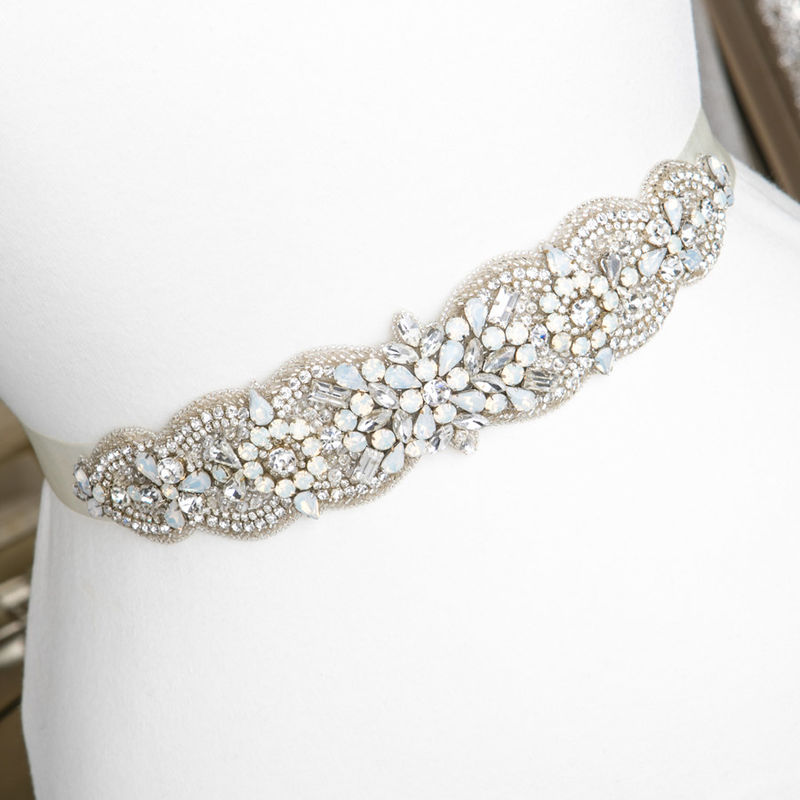 BHLDN Osmonda Belt (Opal & silver crystals) XS Dubulle Women Belt Rhinestone Crystal Pearl Belts Bridesmaid  main image 3