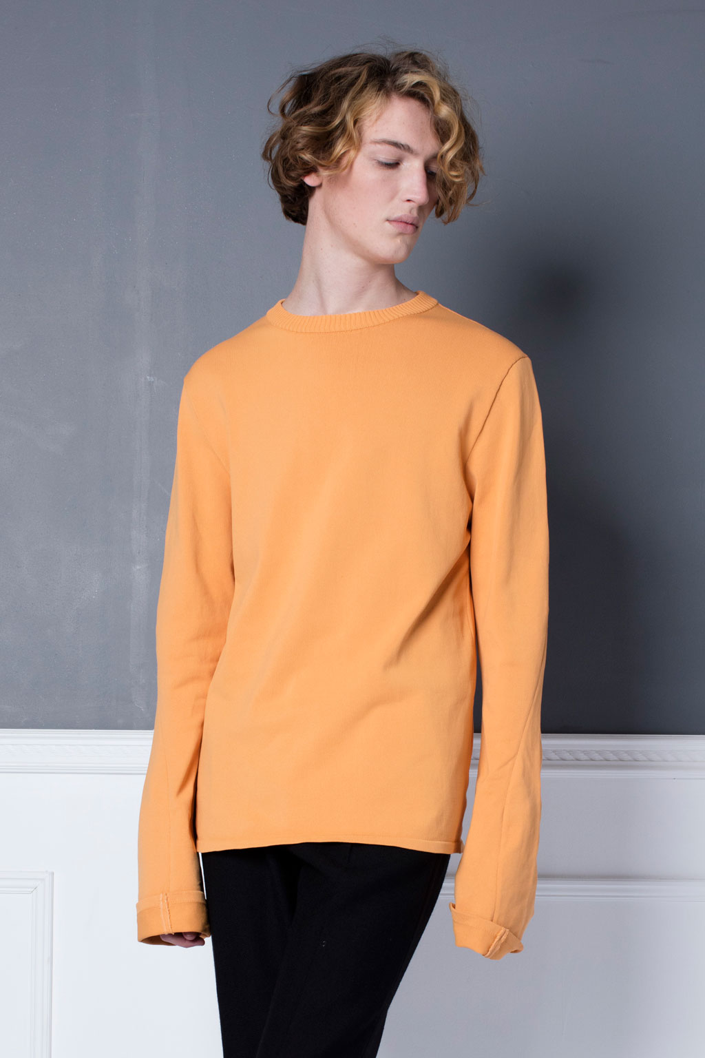 Orange Spiral Sleeve Jumper