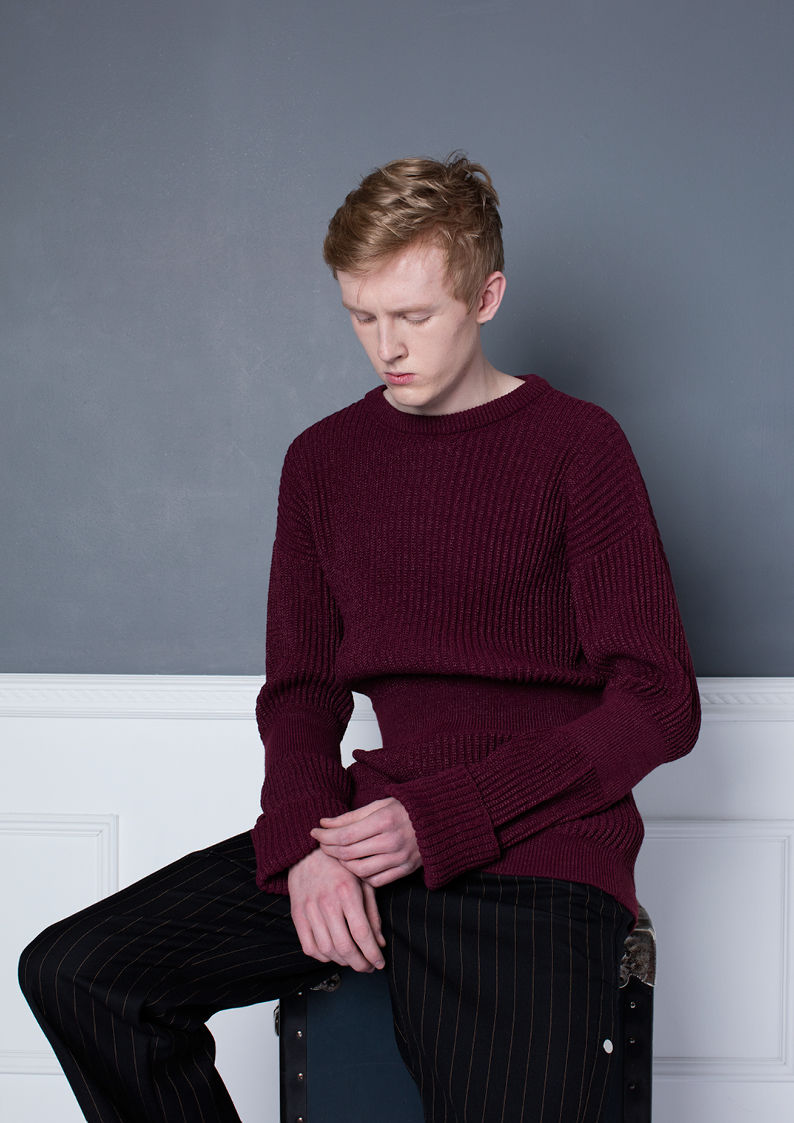 Burgundy Ribbed Jumper