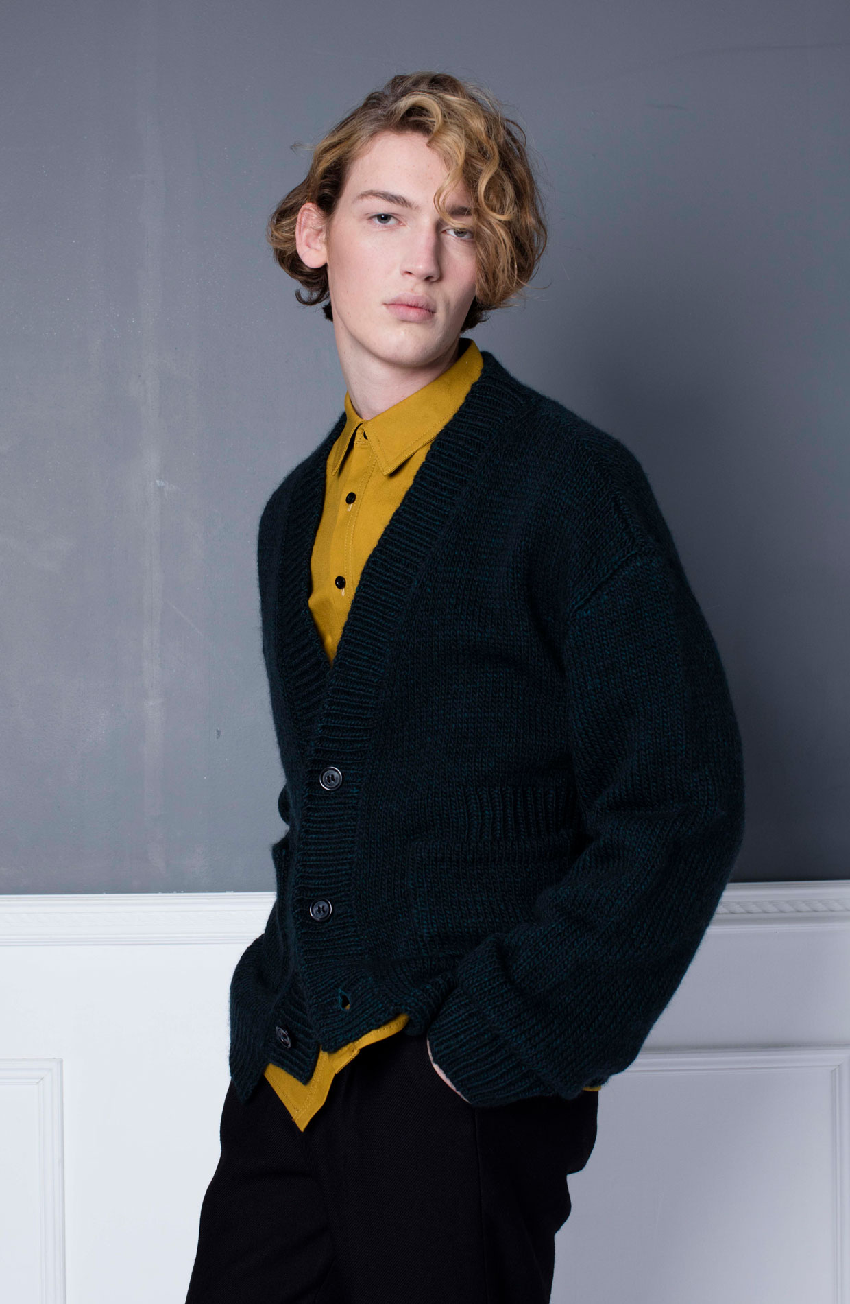 Bottle Green Ribbed Waist Cardigan