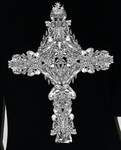 Black Gothic Cross Jersey Tunic Dress by Belle Sauvage - product images  of 