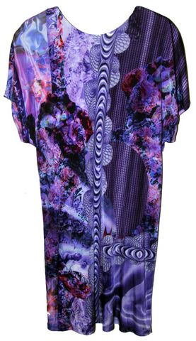 Purple Rococo Print Silk Jersey tunic by Belle Sauvage - product images  of 