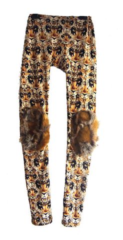 Leopard,Leggings,With,Fur,Patches