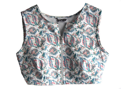 Denim,Top,Blue,Flowers,Leopard by Belle Sauvage Spring Summer 2013 Denim Top Blue Flowers. Ready to wear Fashion. Belle Sauvage London.