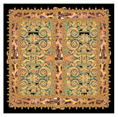 Scarf,Skulls,1m,by,Leopard by Belle Sauvage Spring Summer 2013 Scarf. Ready to wear Fashion. Belle Sauvage London.