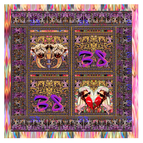 Scarf,Carre,1m,by,Leopard by Belle Sauvage Spring Summer 2013 Scarf. Ready to wear Fashion. Belle Sauvage London.