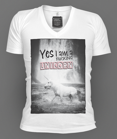 Unicorns,deep v-neck, deep v-neck graphic t-shirts, mens graphic t-shirt, graphic t-shirts, tees, slim fit, mens, danyeyi, organic, graphic tees, uk,  wearable art,  independent label