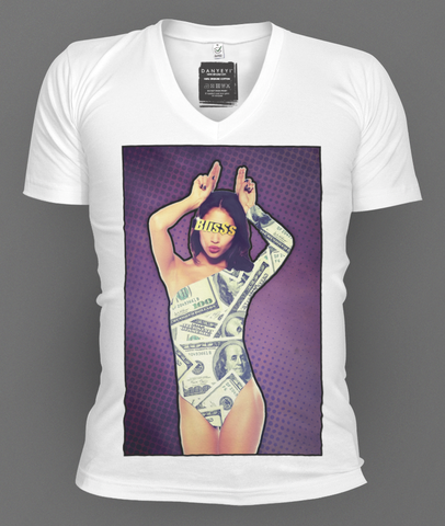 Dollar,Bliss,deep v-neck, deep v-neck graphic t-shirts, mens graphic t-shirt, graphic t-shirts, tees, slim fit, mens, danyeyi, organic, graphic tees, uk,  wearable art,  independent label
