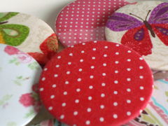 Polka,Dot,Fabric,Compact,Mirror,Favour,compact mirror favours, wedding favours, shabby chic wedding, vintage wedding