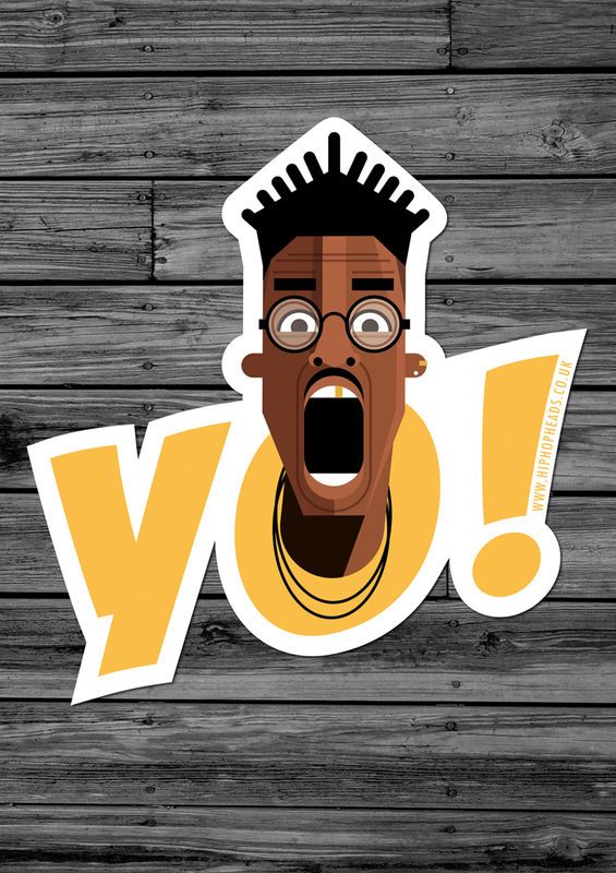 Vinyl sticker 6 Hip Hop Head prints by Dale Edwin Murray