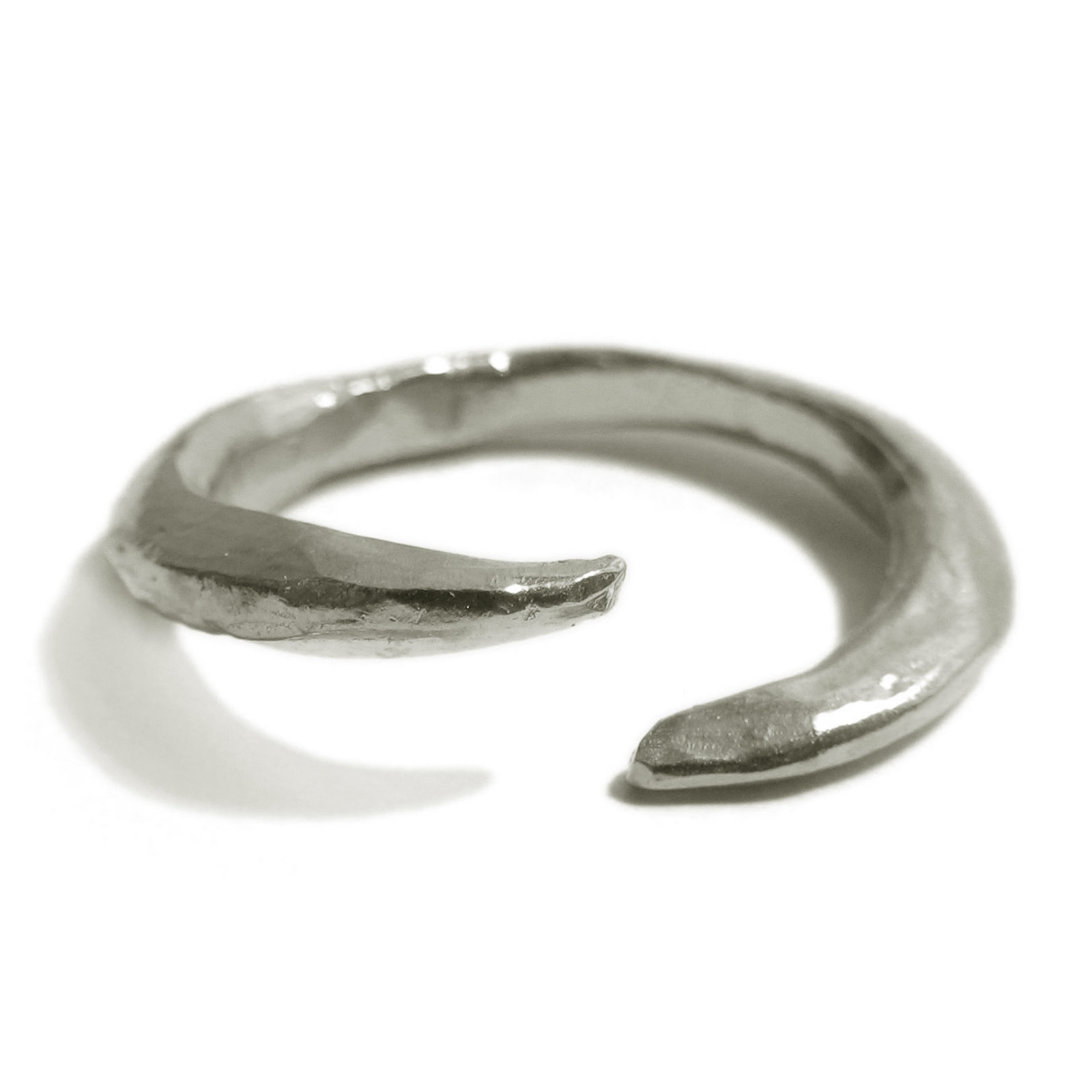 cat claw white gold statement ring for women