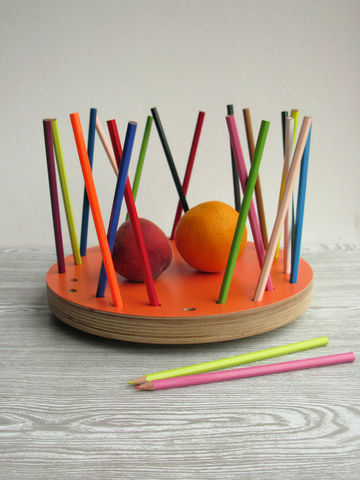 Pencil,Tidy,Fruit,Bowl,-,NEW,Tangerine,Edition,contemporary fruit bowl,tangerine colour,fruit basket,pencil tidy,eco-friendly design,loglike