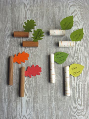 Twig,&,Leaf,Place,Markers,place settings,table name tags,place markers,name markers,woodland wedding decorations, party table decorations