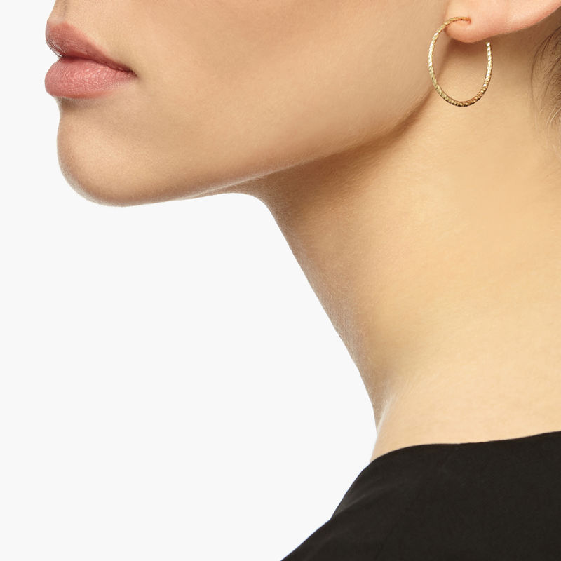 Medium Diamond Hoop Earrings Gold Myia Bonner Medium Diamond Hoop Earrings Gold Product Image
