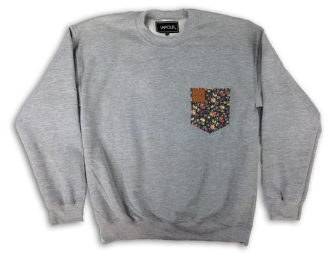 Floral,Grey,Crew,mens,streetwear,urban,london,fashion,tshirts,skate