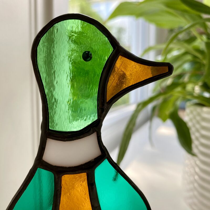 Stained Glass Duck Ornament (Made to Order) Glass and Crafts UK