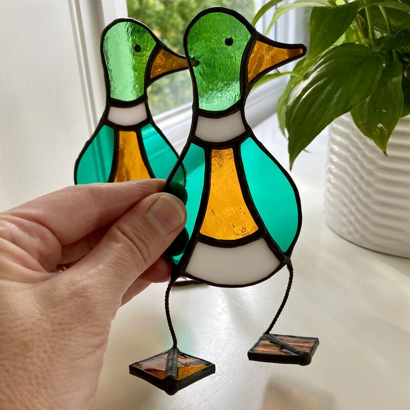 Stained Glass Duck Ornament (Made to Order) Glass and Crafts UK