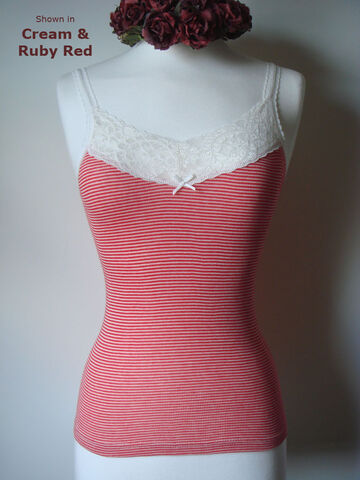 Now,62%,Off..New,Colours,in,Our,Cotton,Microstripe,+,Lace,Camisole,Lace Trim Camisole, Lace Camisole, Pointelle Camisole, Camisole, Palace, Palace London, Palace London Clothing