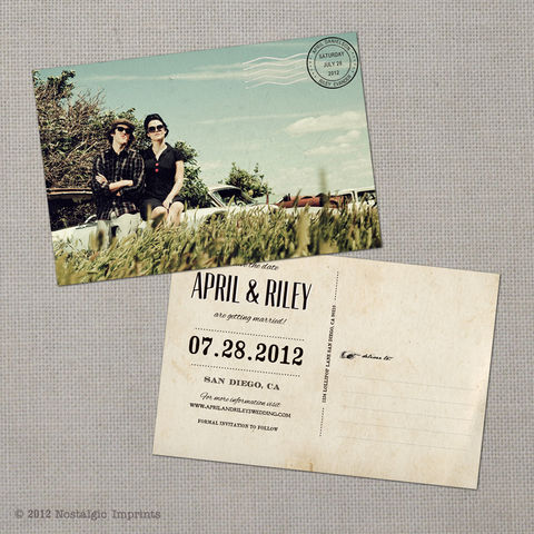 April,-,4x6,Vintage,Photo,Save,the,Date,Postcard,vintage save the date, Weddings, Card, save the date, custom photo card, photo save the date card, photo card, vintage card, 4x6, postcard, post card, retro