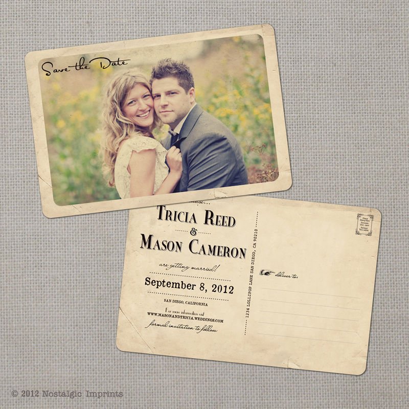 Tricia - 4x6 Vintage Photo Save the Date Postcard - product images  of 