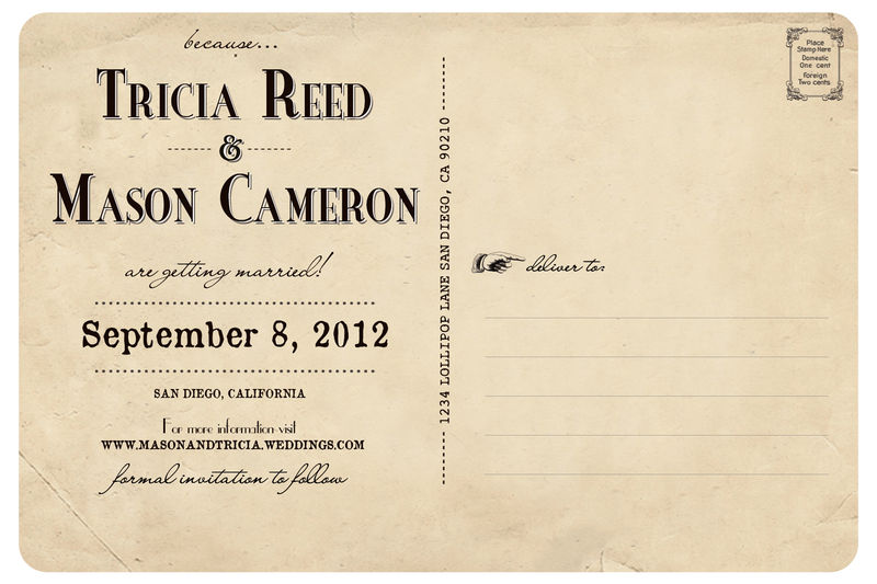 Tricia - 4x6 Vintage Photo Save the Date Postcard - product images  of 