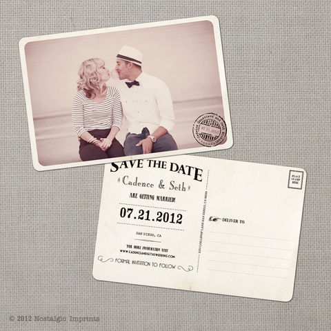 Cadence,-,4x6,Vintage,Photo,Save,the,Date,Postcard,vintage save the date, Weddings, Card, save the date, custom photo card, photo save the date card, photo card, vintage card, 4x6, postcard, post card, retro