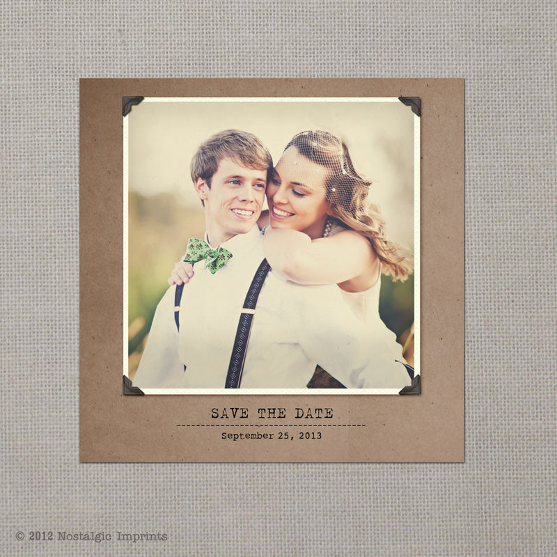 Yasmine 2 - 5x5 Vintage Photo Save the Date Card - product images  of 