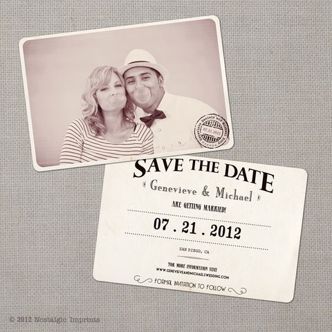 Genevieve,-,4x6,Vintage,Photo,Save,the,Date,Card,vintage save the date, Weddings, Card, save the date, custom photo card, photo save the date card, photo card, vintage card, 4x6, postcard, post card, retro