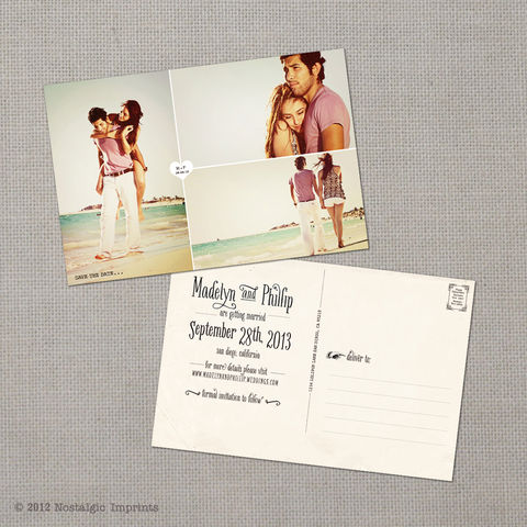 Madelyn,1,-,4x6,Vintage,Photo,Save,the,Date,Postcard,vintage save the date, Weddings, Card, save the date, custom photo card, photo save the date card, photo card, vintage card, 4x6, postcard, post card, retro