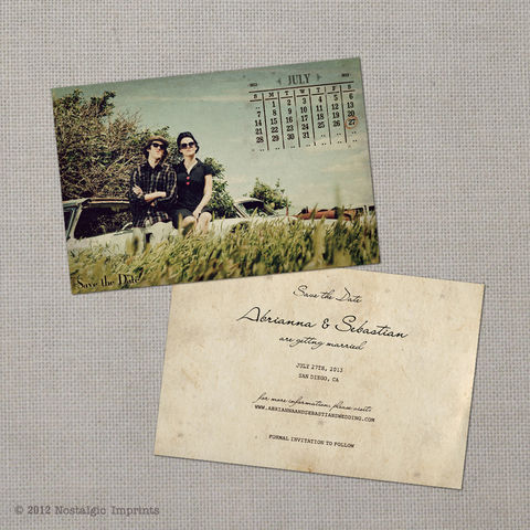 Abrianna,-,4x6,Vintage,Photo,Save,the,Date,Card,vintage save the date, Weddings, Card, save the date, custom photo card, photo save the date card, photo card, vintage card, 4x6, postcard, post card, retro
