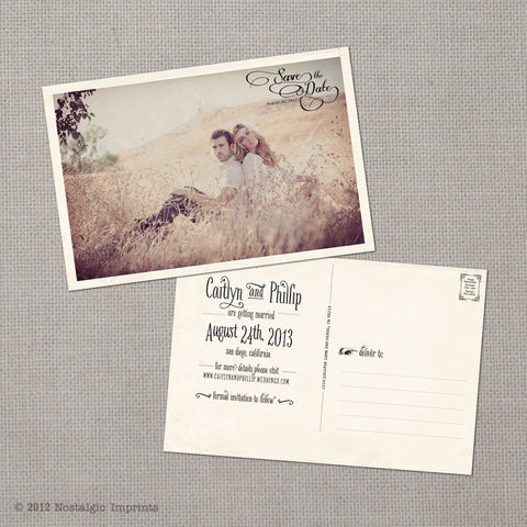Caitlyn,-,4x6,Vintage,Photo,Save,the,Date,Postcard,vintage save the date, Weddings, Card, save the date, custom photo card, photo save the date card, photo card, vintage card, 4x6, postcard, post card, retro