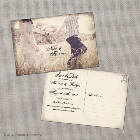 Melissa,1,-,4x6,Vintage,Photo,Save,the,Date,Postcard,vintage save the date, Weddings, Card, save the date, custom photo card, photo save the date card, photo card, vintage card, 4x6, postcard, post card, retro