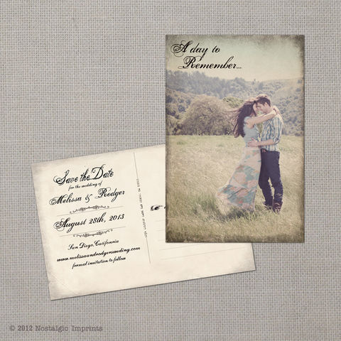 Melissa,2,-,4x6,Vintage,Photo,Save,the,Date,Postcard,vintage save the date, Weddings, Card, save the date, custom photo card, photo save the date card, photo card, vintage card, 4x6, postcard, post card, retro