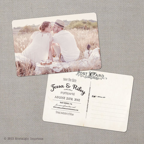 Jessa,1,-,4x6,Vintage,Photo,Save,the,Date,Postcard,vintage save the date, Weddings, Card, save the date, custom photo card, photo save the date card, photo card, vintage card, 4x6, postcard, post card, retro