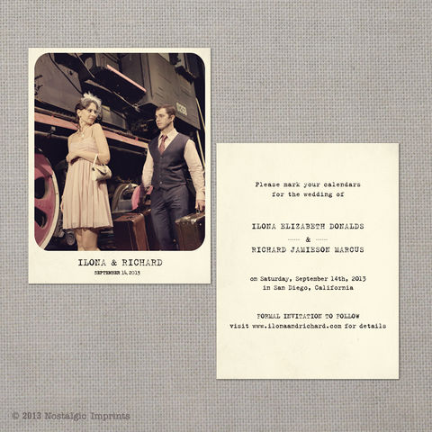 Ilona,-,4.25x5.5,Vintage,Save,the,Date,Card,vintage save the date, Weddings, Card, save the date, custom photo card, photo save the date card, photo card, vintage card, 4x6, postcard, post card, retro