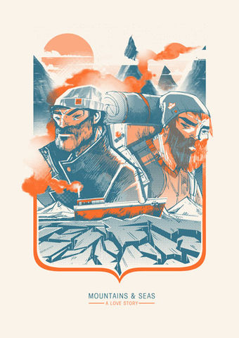 Mountains,&,Seas,risograph, limited edition, print, art print