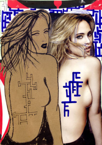 PAINTING698,Claudio Parentela,Contemporary Paintings,Mixed Media,Illustrations,Collages