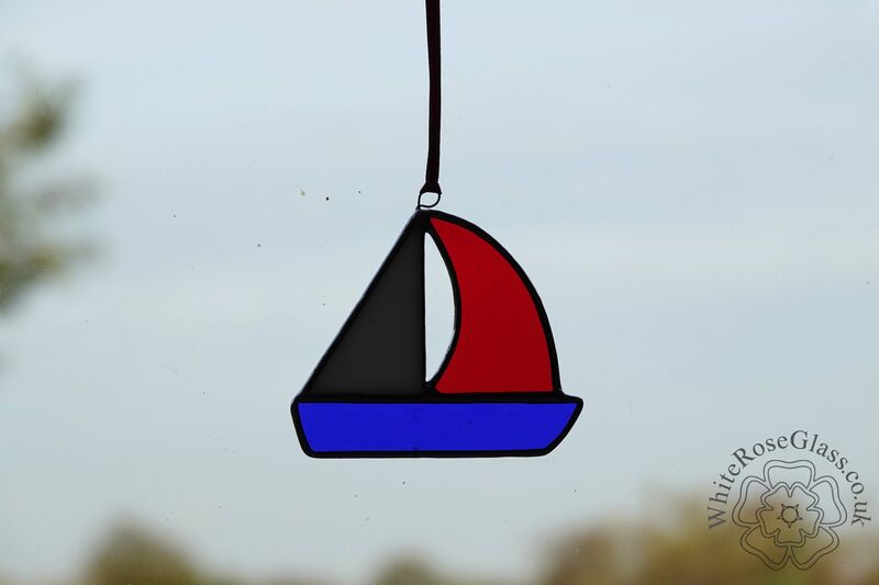 Sailing Boat Hanger - Red, White + Blue - product image