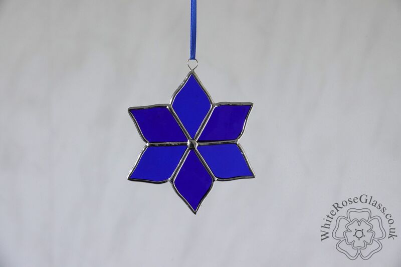 Flower Dark Blue 6-Petals Suncatcher - product image