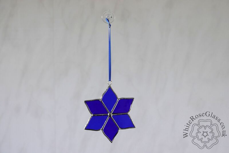Flower Dark Blue 6-Petals Suncatcher - product image