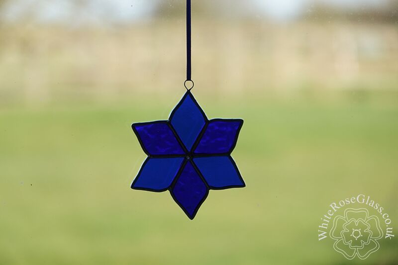 Flower Dark Blue 6-Petals Suncatcher - product image