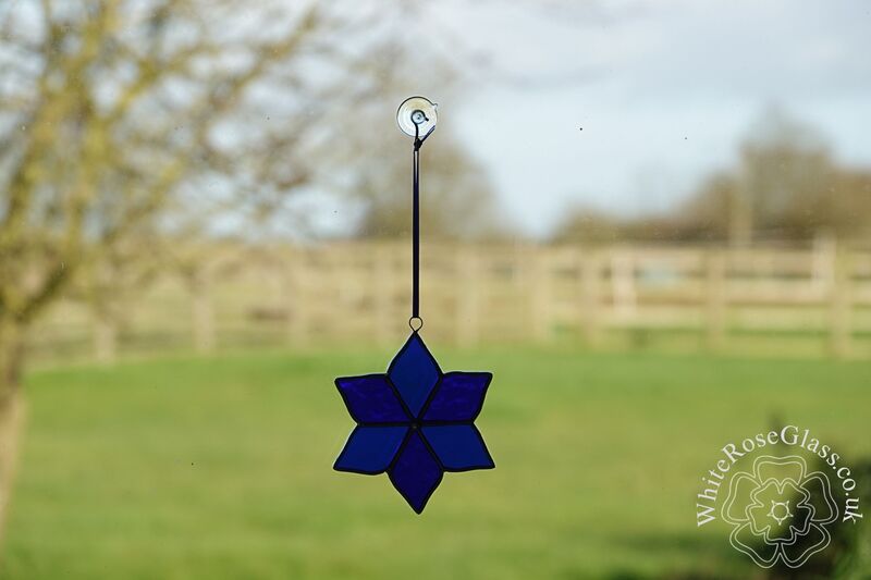 Flower Dark Blue 6-Petals Suncatcher - product image