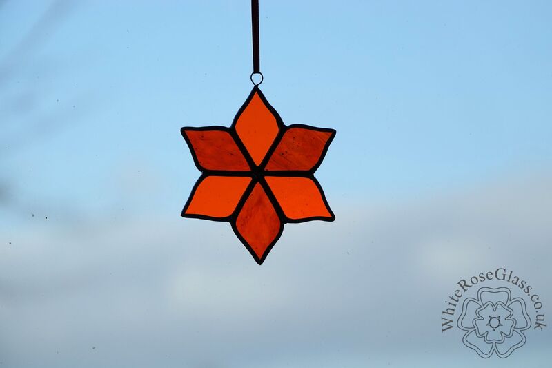 Flower Orange 6-Petals Suncatcher - product image