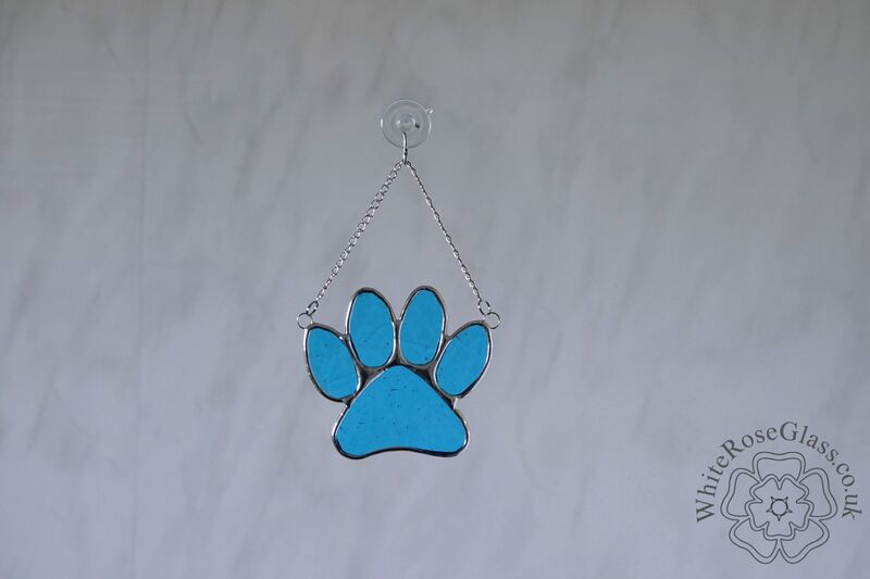 Pawprint - Large Blue Suncatcher - product image