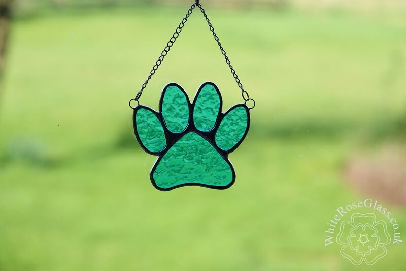 Pawprint - Large Blue Suncatcher - product image