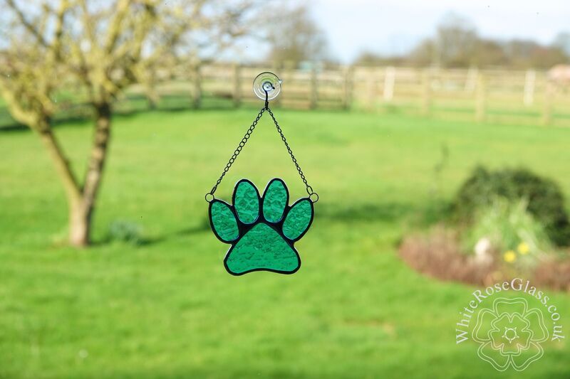 Pawprint - Large Blue Suncatcher - product image